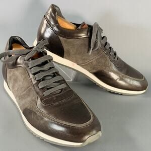 TO BOOT NY Size 7 Black Charcoal Leather Color Block Low Top Sneakers